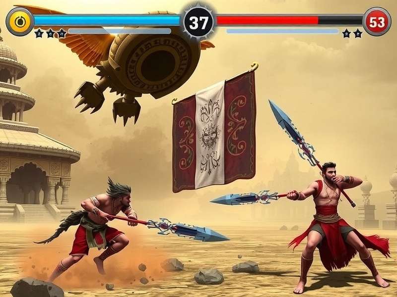 Mace Hero - Exciting Gameplay Action Mace Hero gameplay screenshot showing combat in a mythical Indian setting