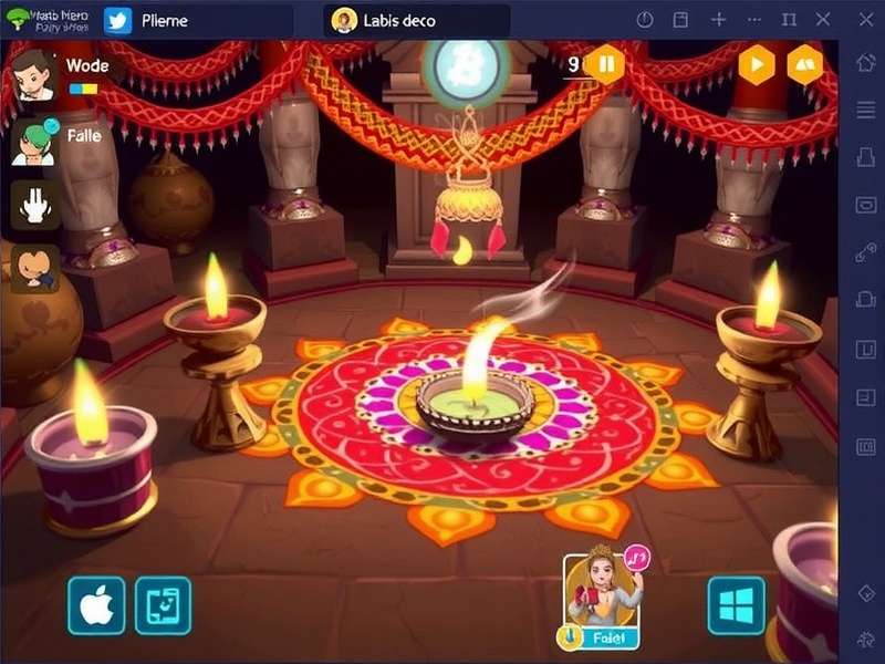 Mace Hero - Diwali Festival Celebration Mace Hero Diwali event showing in-game decorations with lights and rangoli